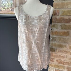 Elegant Beige Sleeveless Top